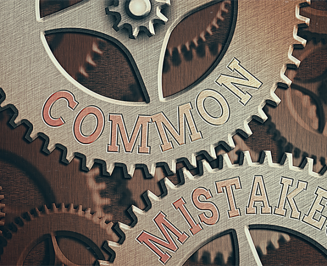 gear photo with common mistakes written on it