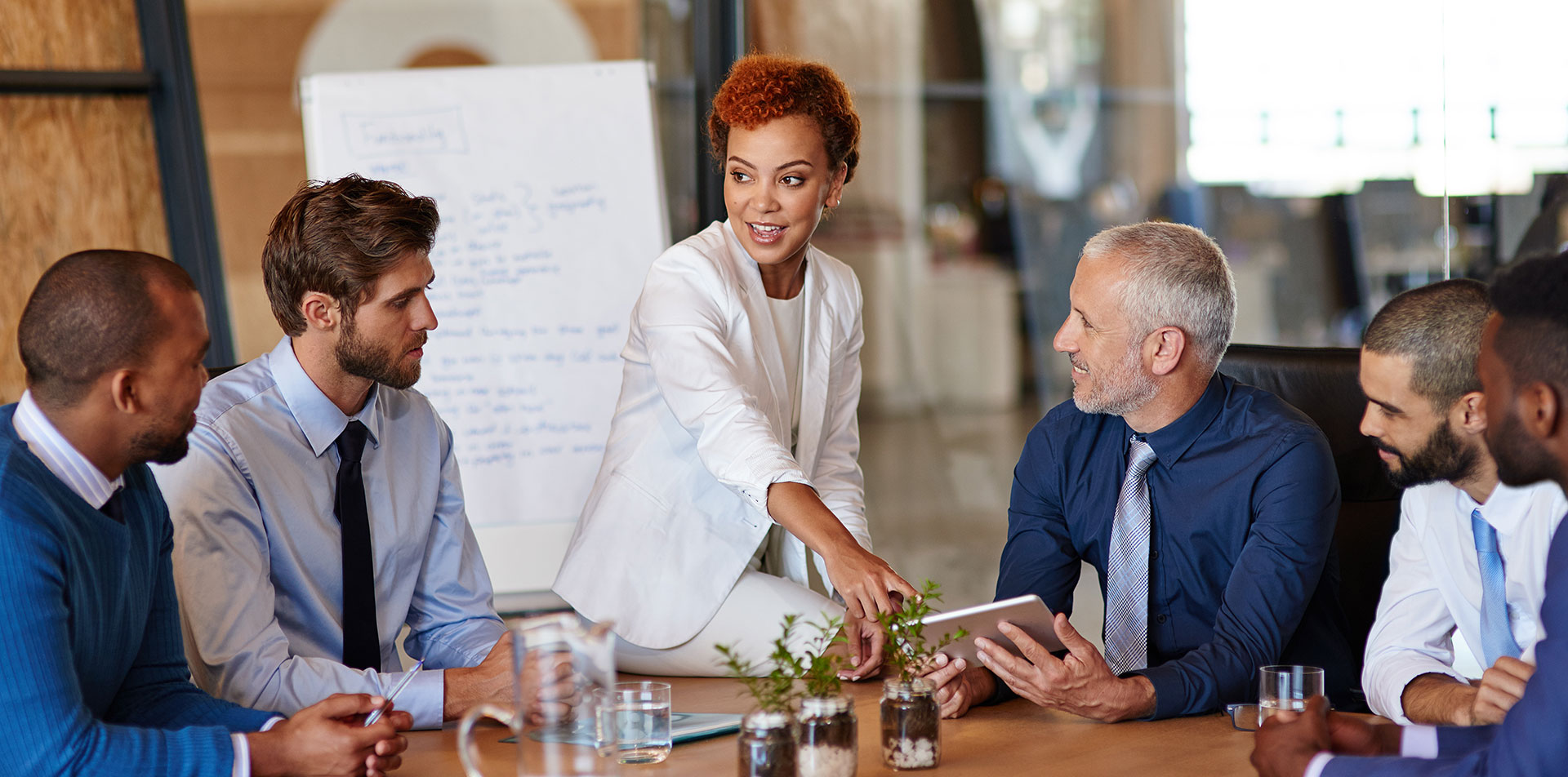 woman presenting at meeting